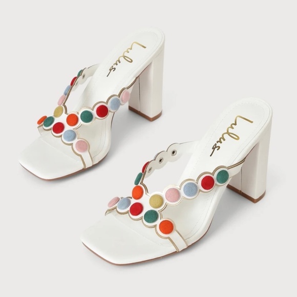 Lulu’s White Multi High Heel Sandals - Picture 2 of 8